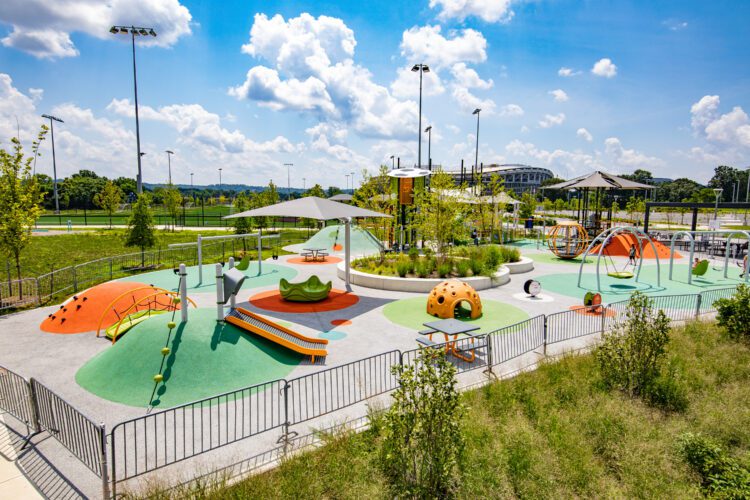 Large colorful orange playground.