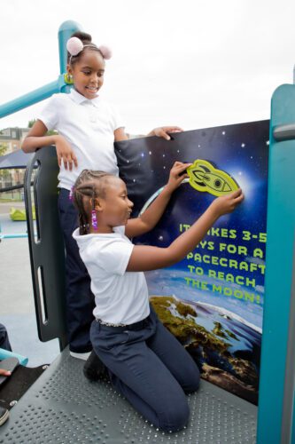 Space themed playboard.