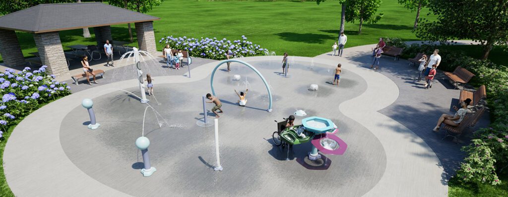 3D rendering of AquaSmart® splashpad