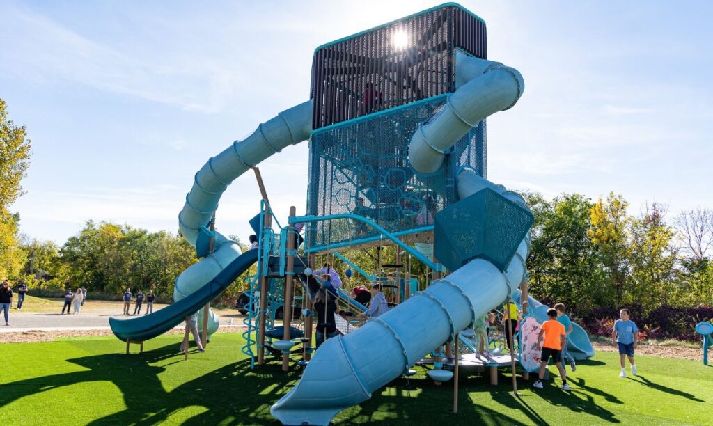 Volo Aire™ playground with blue slides