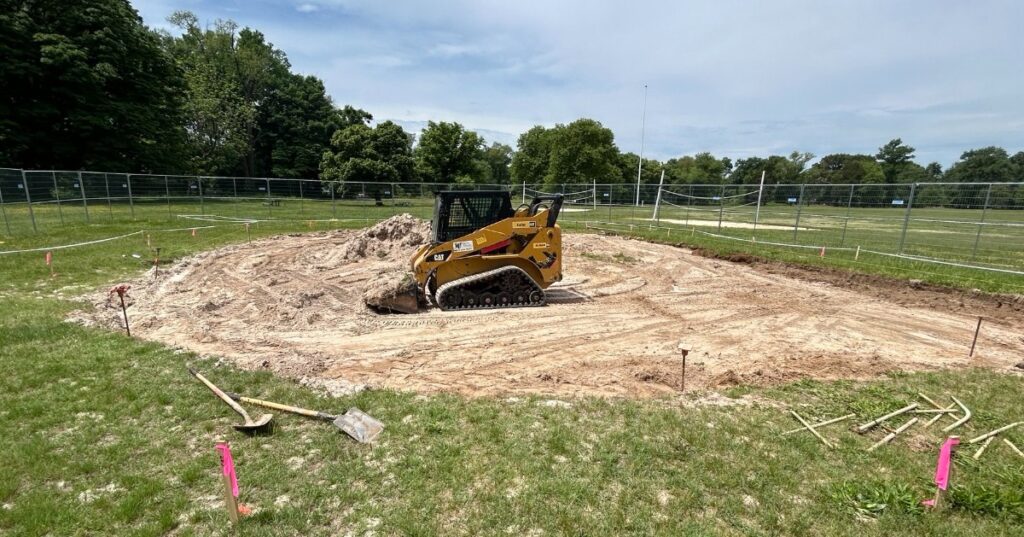 Breaking ground on new playground.