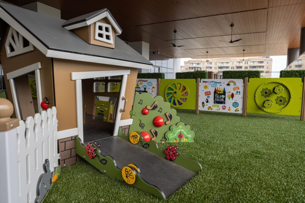 Little playhouse at an indoor playground.