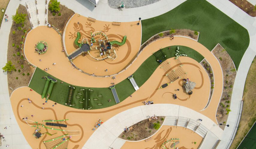 Overhead view of full playground.