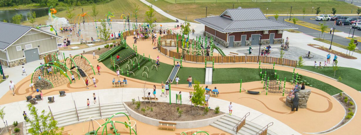 Drone view of full playground.