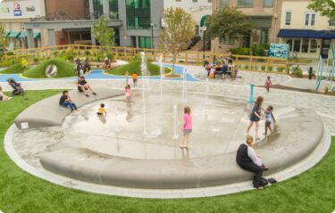 Full view of Unity Square splash pad
