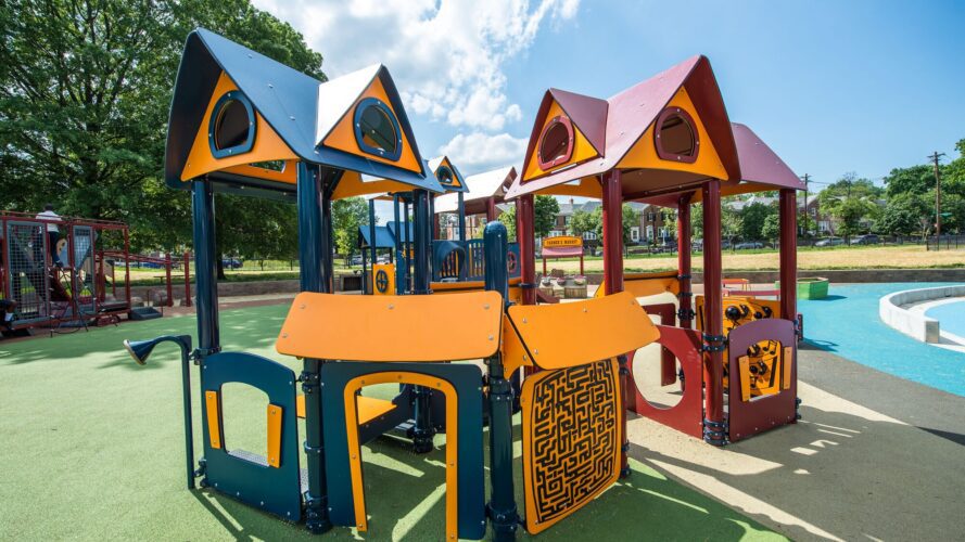 2-5 age zone playground structure at Turkey Thicket Recreation Center Washington DC Landscape Structures
